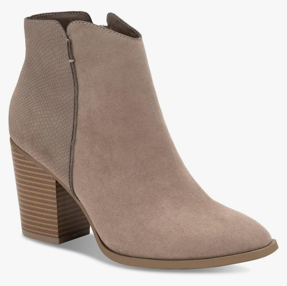 Sun + Stone taupe ankle boots